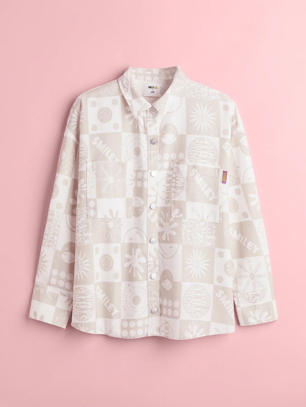 H&M X SMILEY patterned denim jacket